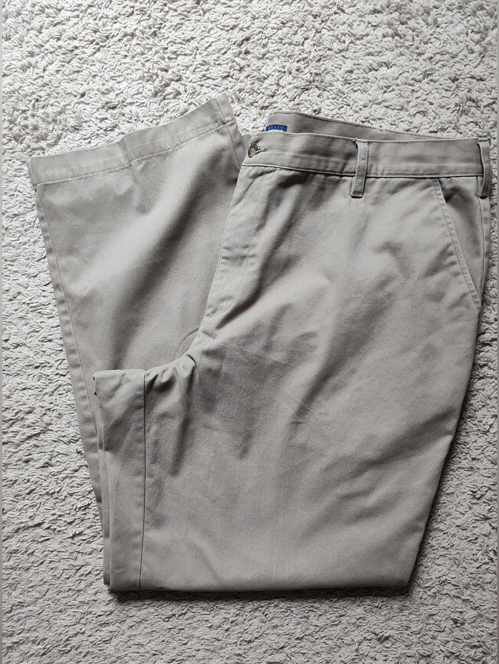 Men's Khaki Chino Pants - Classic Casual Fit 42 x 32